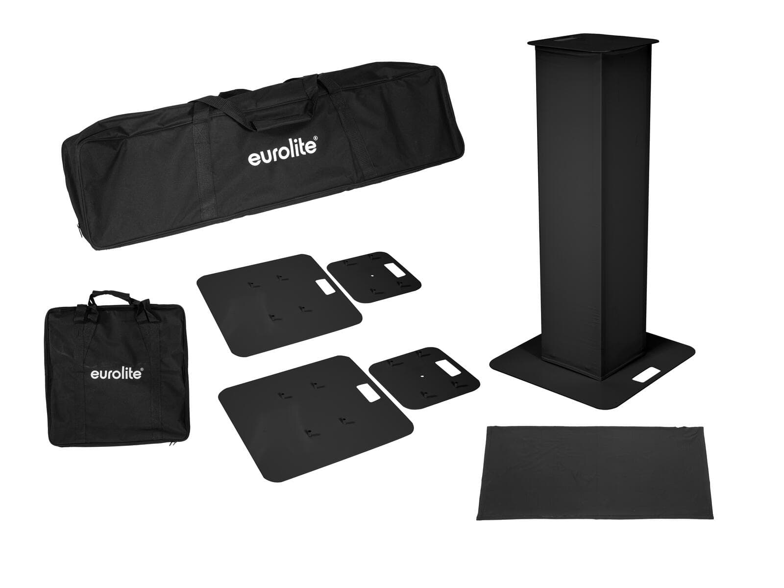 EUROLITE 2 x supporti da palco 100cm con copertura e borsa, nero - 32000039
