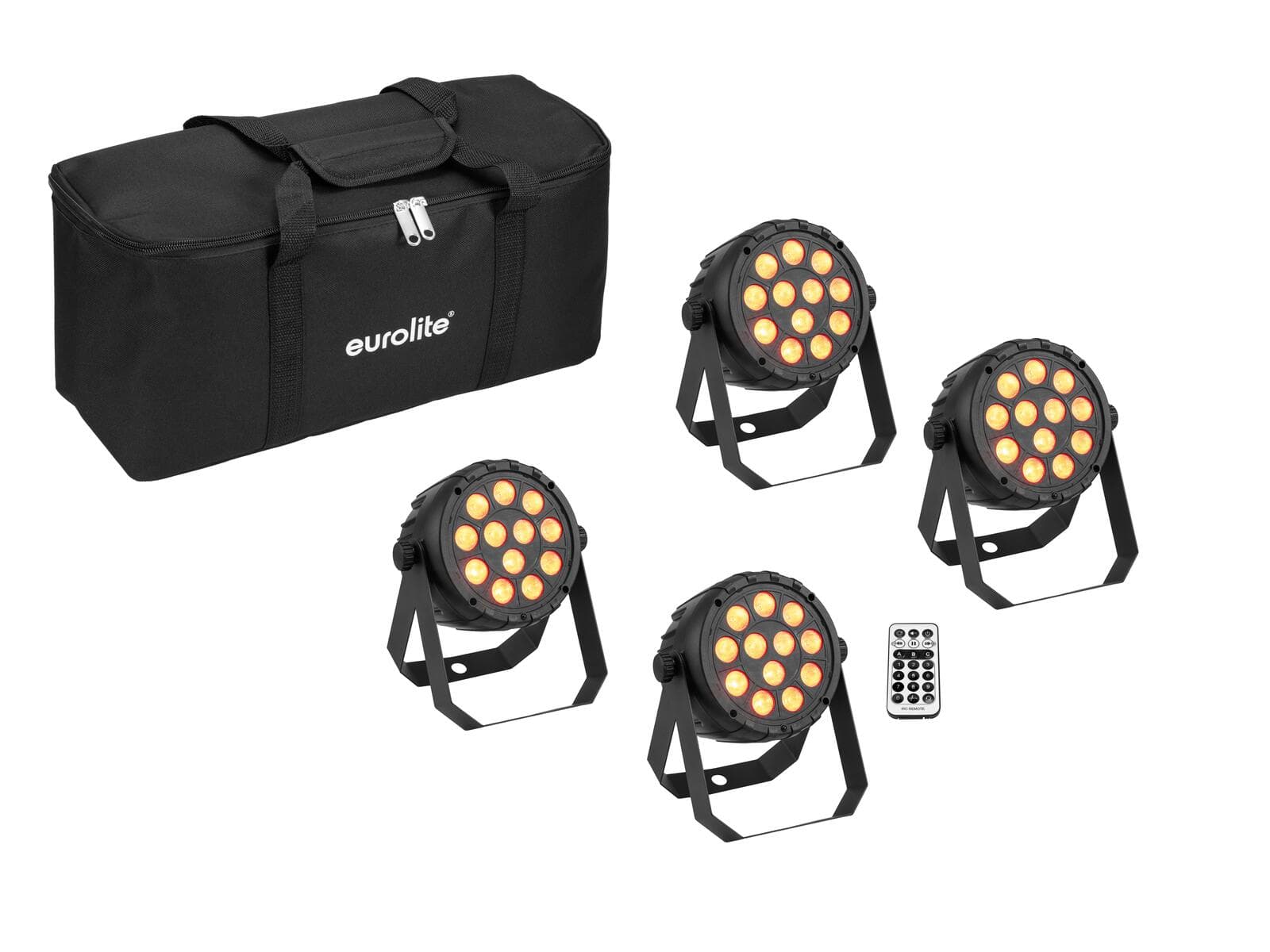 EUROLITE Set 4x LED PARty Spot Silenzioso RGB/WW con borsa morbida - 42110204