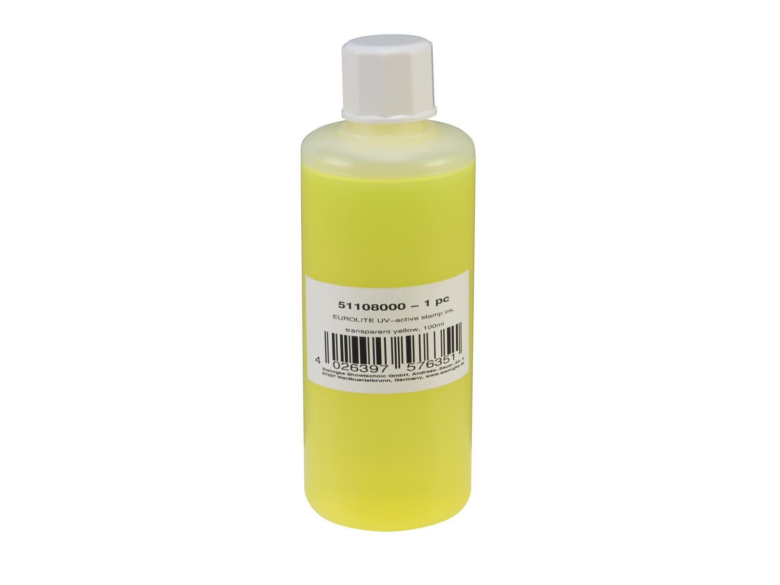 EUROLITE Inchiostro UV per timbri, giallo trasparente, 100ml - 51108000