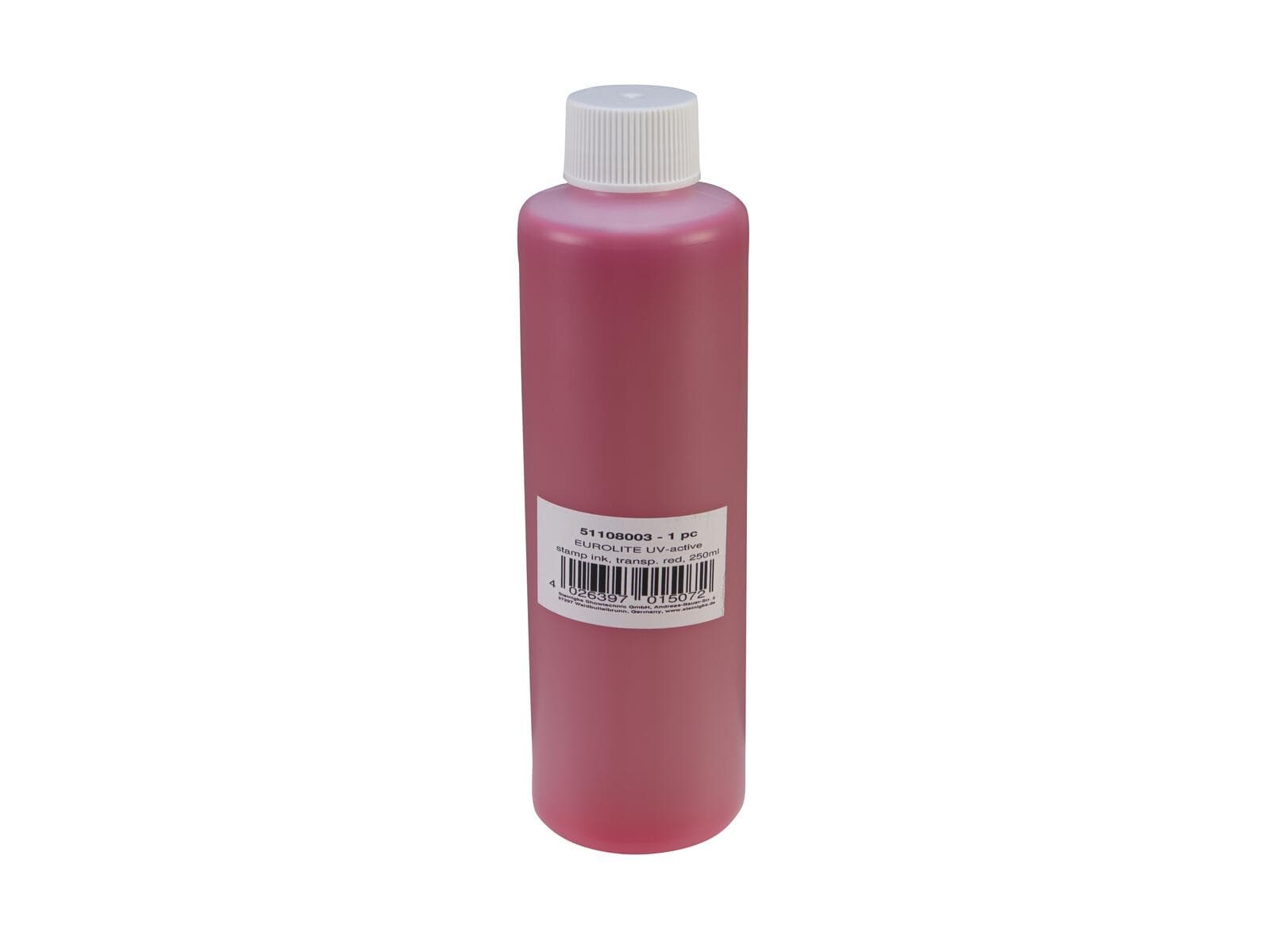 EUROLITE Inchiostro UV per timbri, rosso trasparente, 250ml - 51108003