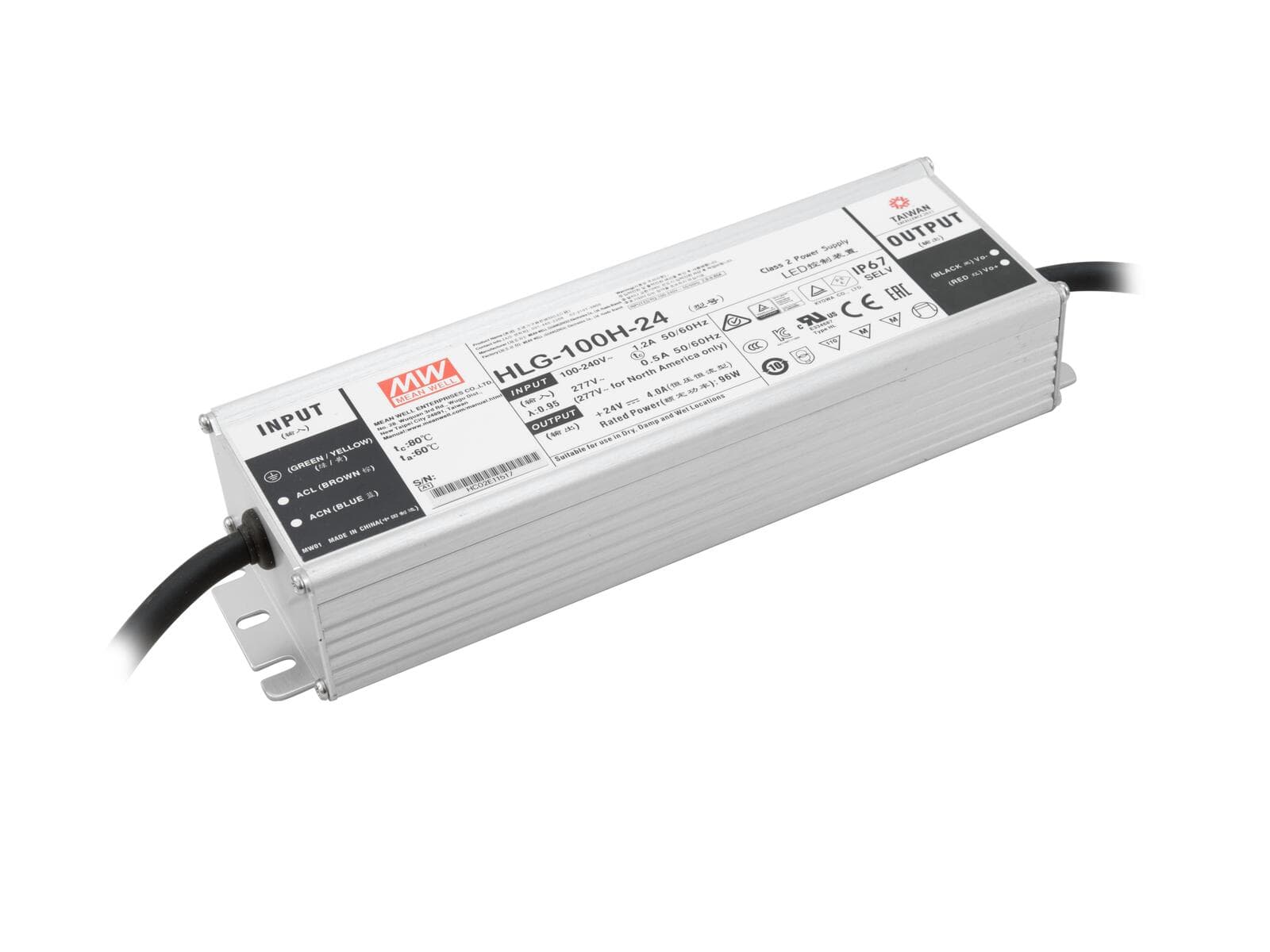MEANWELL Alimentatore LED 96W / 24V IP67 HLG-100H-24 - 51405002