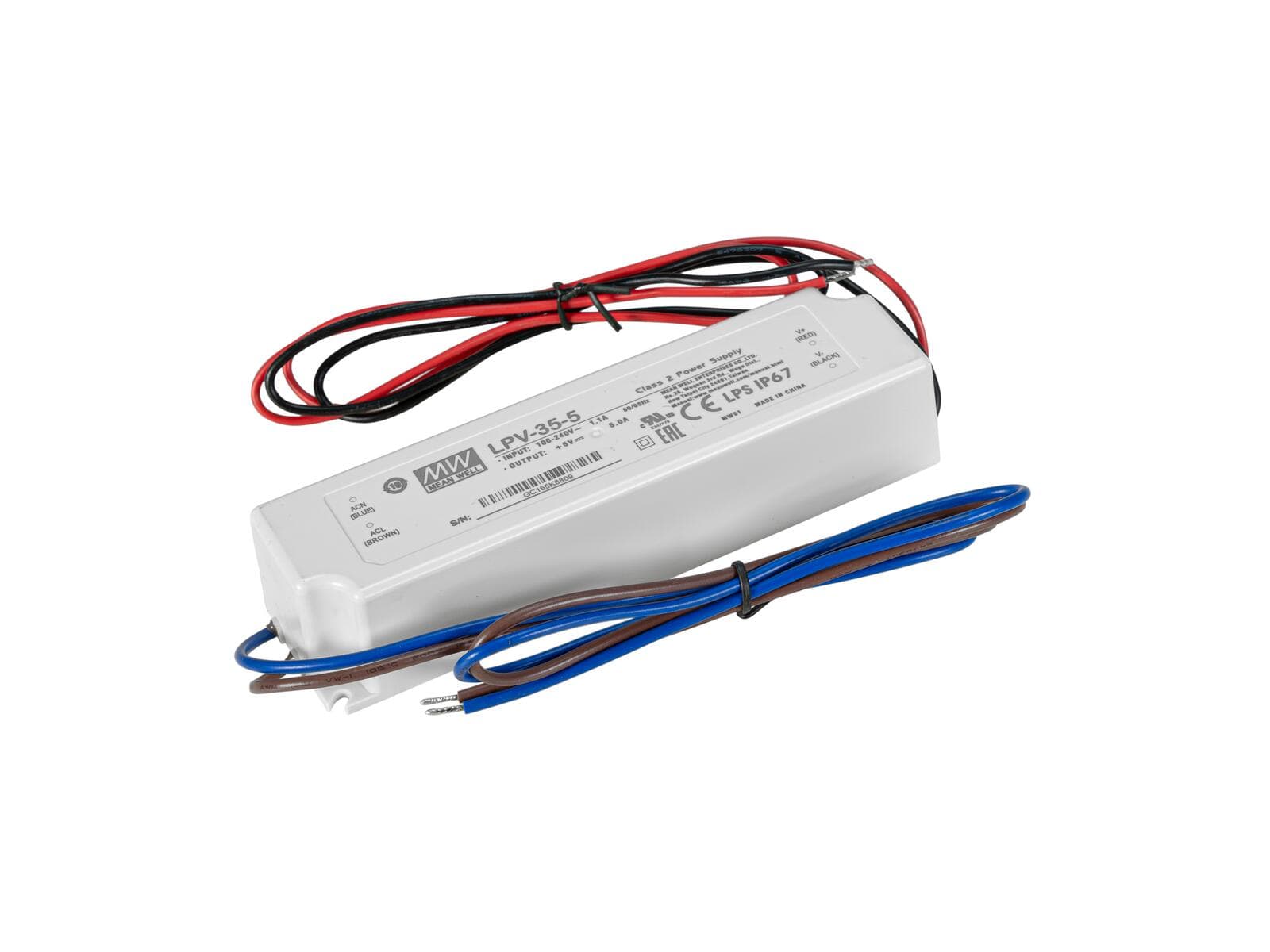 MEANWELL Alimentatore 30W / 5V IP67 LPV-35-5 - 51405140