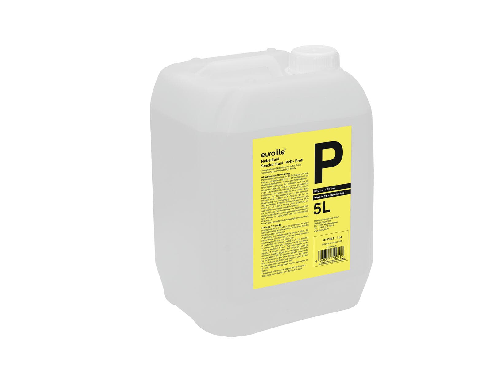 EUROLITE SMOKE FLUID -P2D- Professional, liquido per fumo da 5 l - 51703832