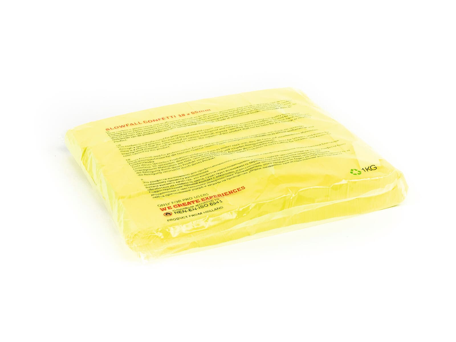 TCM FX Confetti a caduta lenta rettangolare 55x18mm, giallo neon, attivo ai raggi UV, 1kg - 51708906