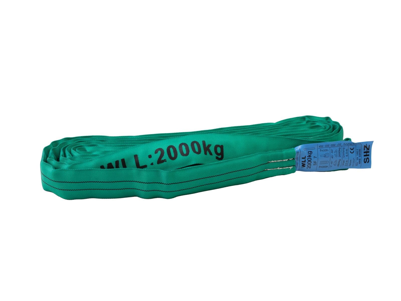 SHZ Braca ad anello 3m, portata massima 2000KG conforme a EN 1492-2 SF7 verde - 58010770