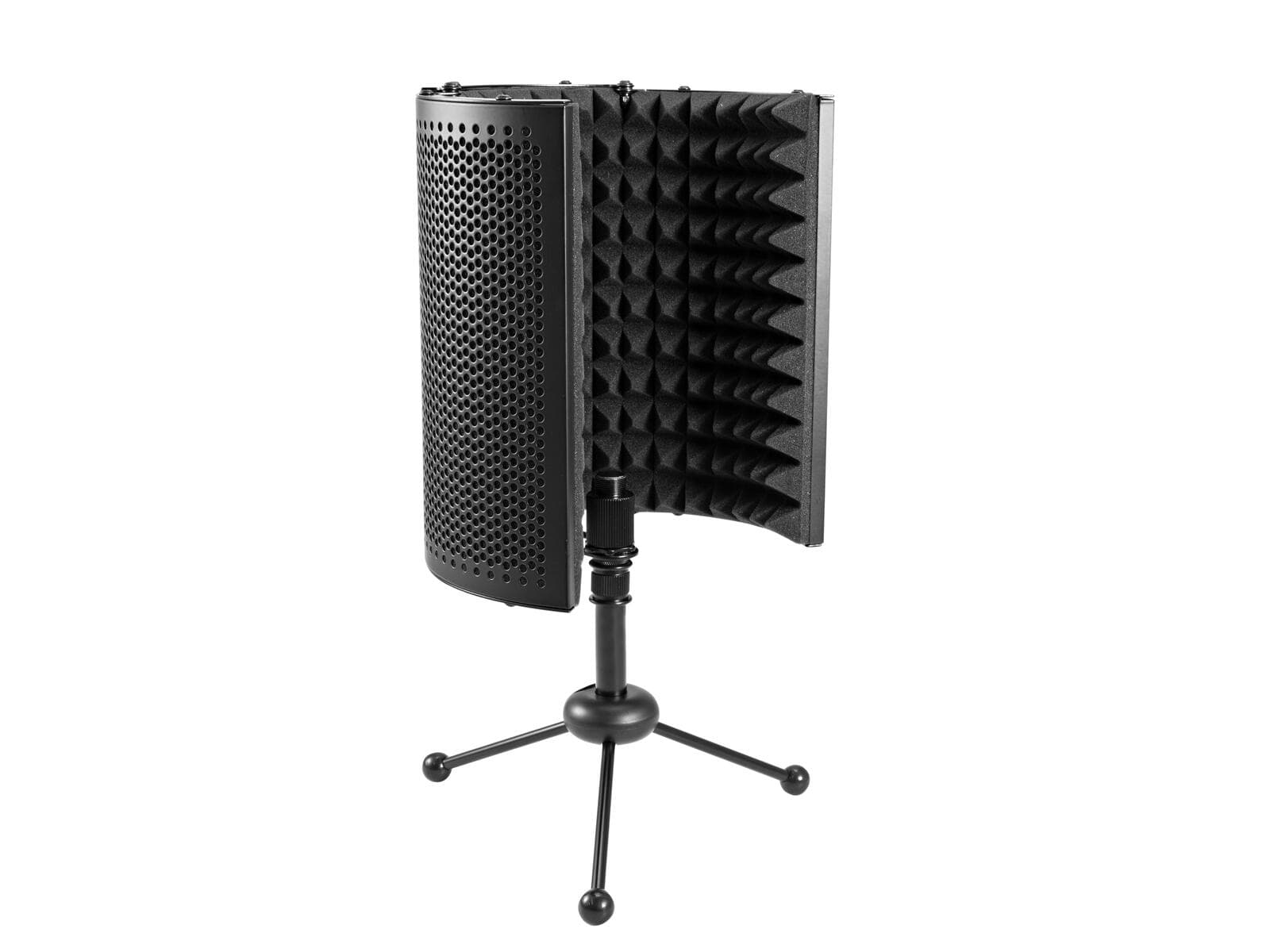 OMNITRONIC AS-04 Sistema fonoassorbente da tavolo per microfono, pieghevole con treppiede - 60006285