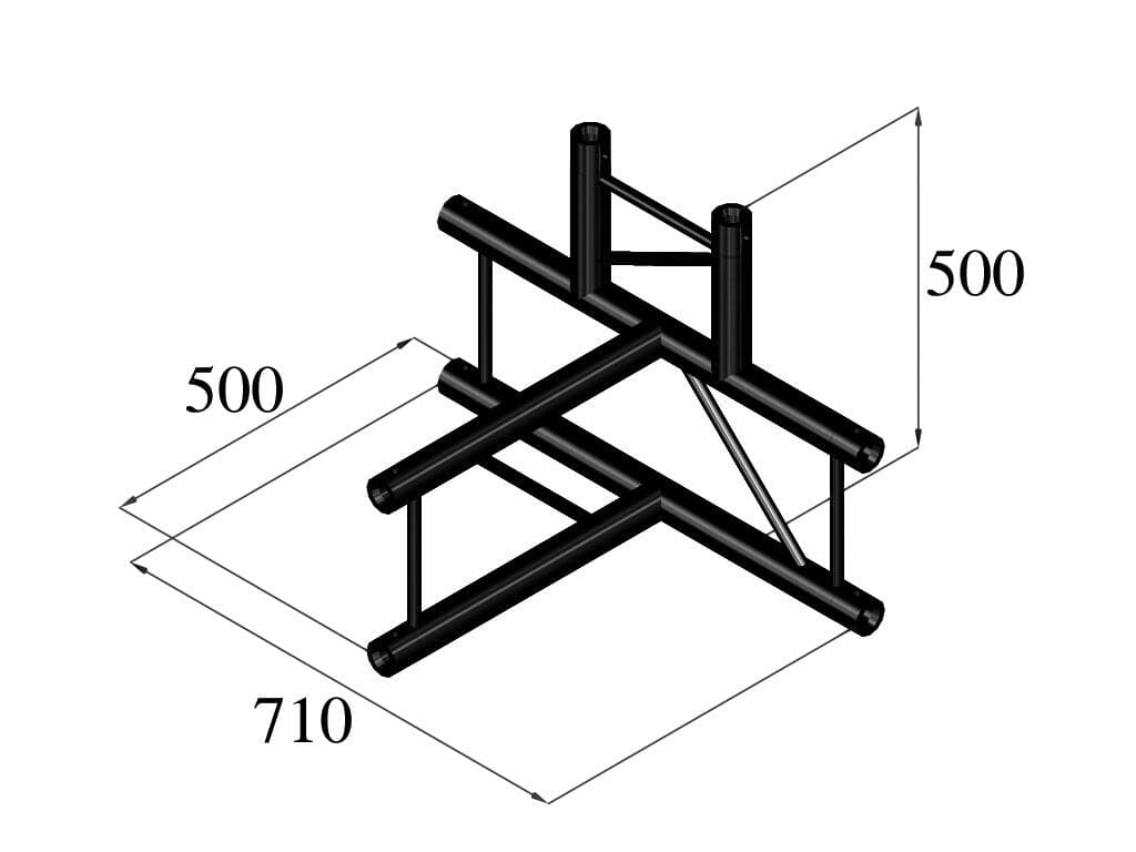 ALUTRUSS BILOCK BQ2-SPAT42V Raccordo a T a 4 vie nero - 60210364