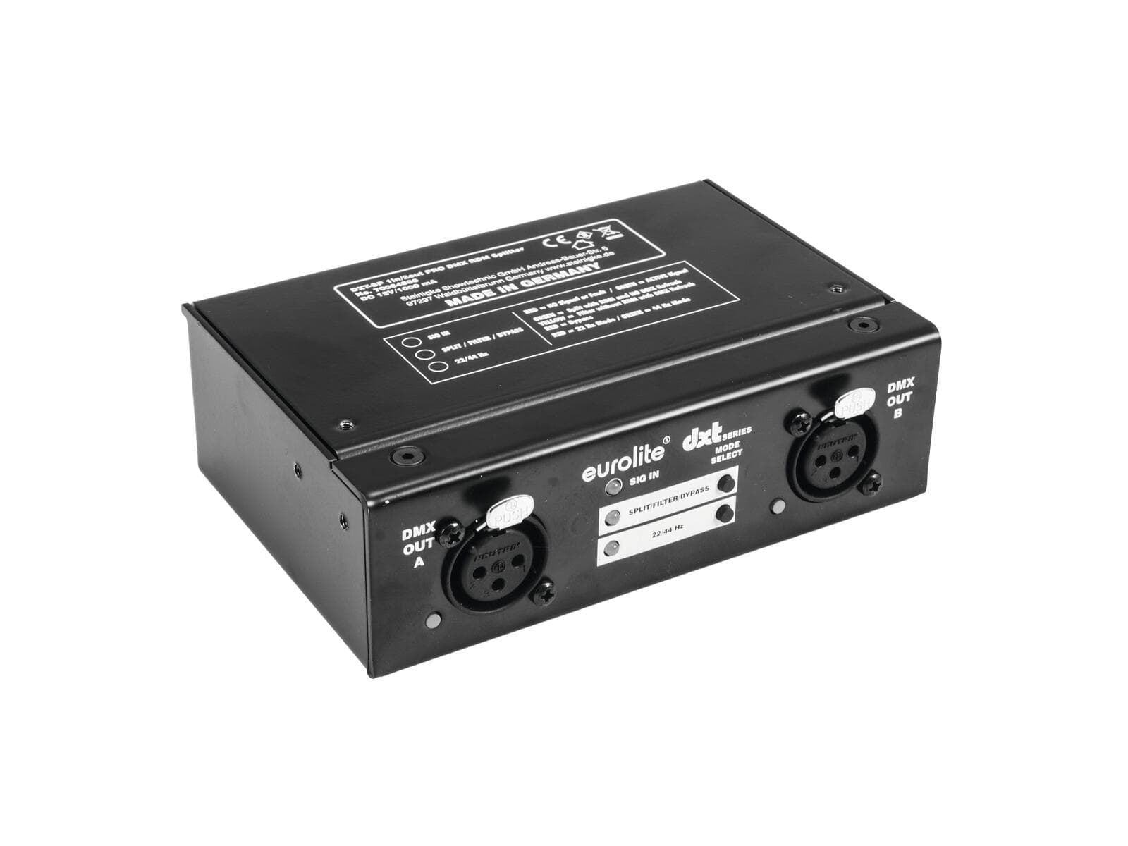 EUROLITE DXT-SP 1 ingresso/2 uscite PRO Splitter DMX RDM - 70064866