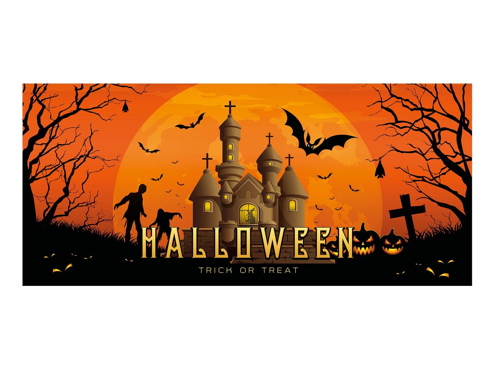 EUROPALMS Striscione di Halloween, casa infestata, 400x180cm - 80164200