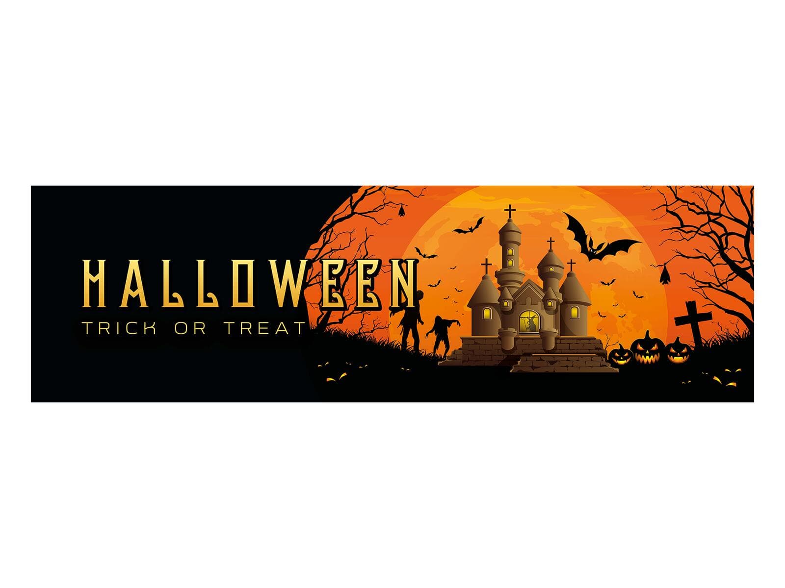 EUROPALMS Striscione di Halloween, casa infestata, 300x90cm - 80164201
