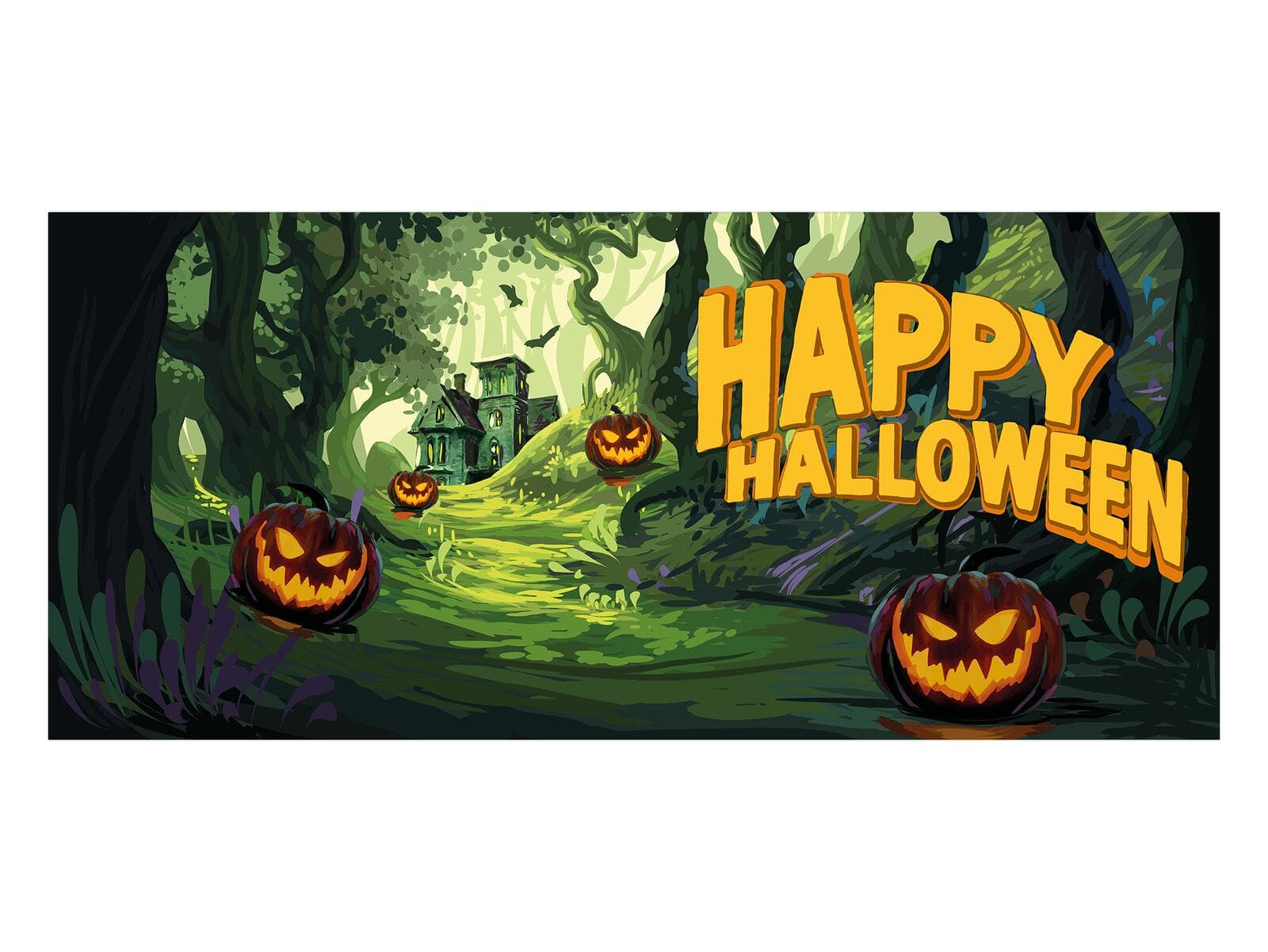 EUROPALMS Striscione di Halloween, Foresta infestata, 400x180cm - 80164204