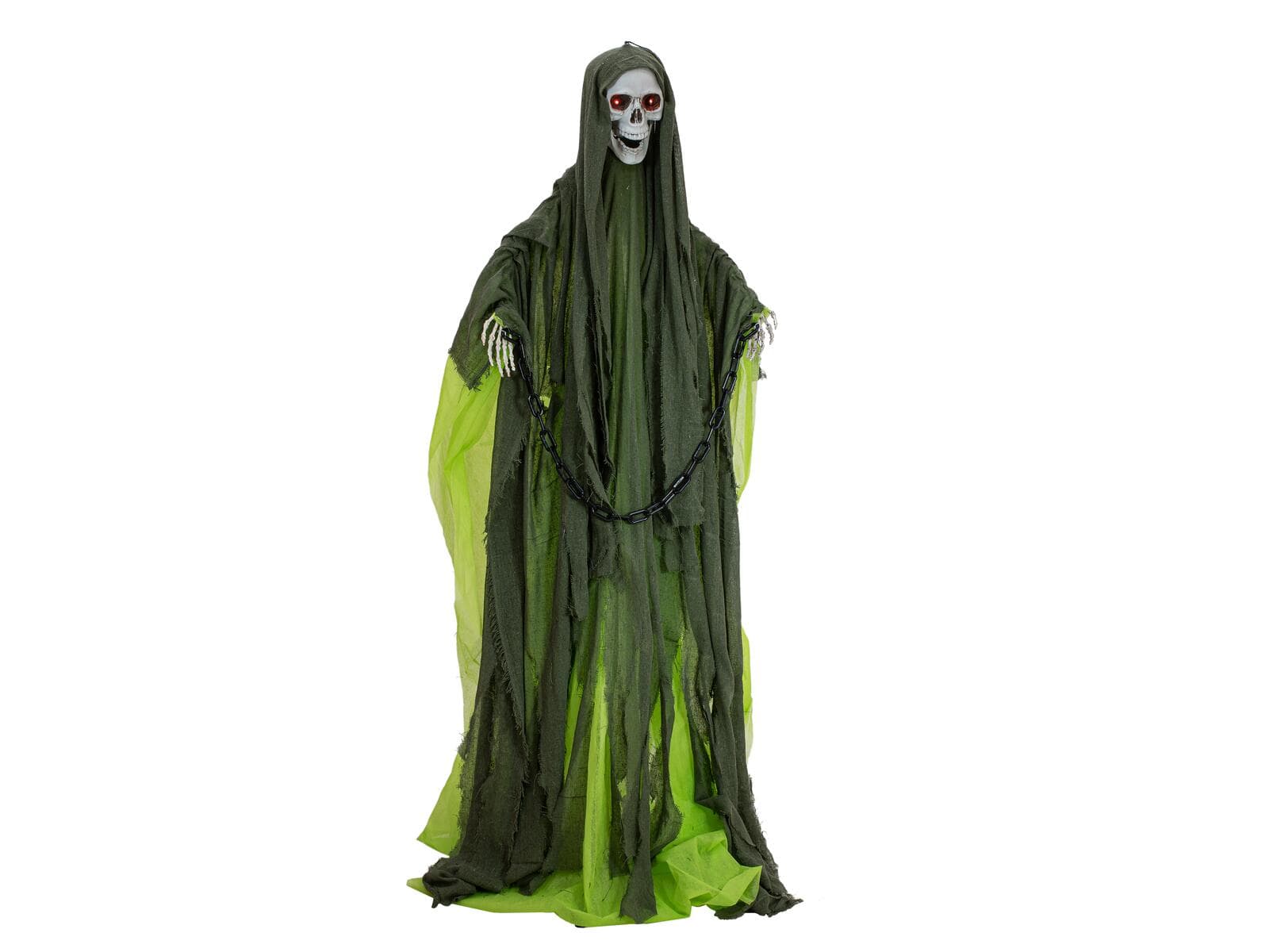 EUROPALMS Figura di Halloween Scheletro con mantello verde animata, 170cm - 83316134