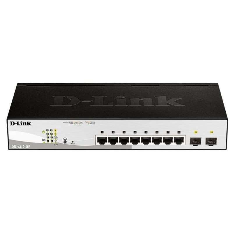 Switch smart PoE 8 porte Gigabit con 2 combo 1000BASE-T/SFP - D-Link