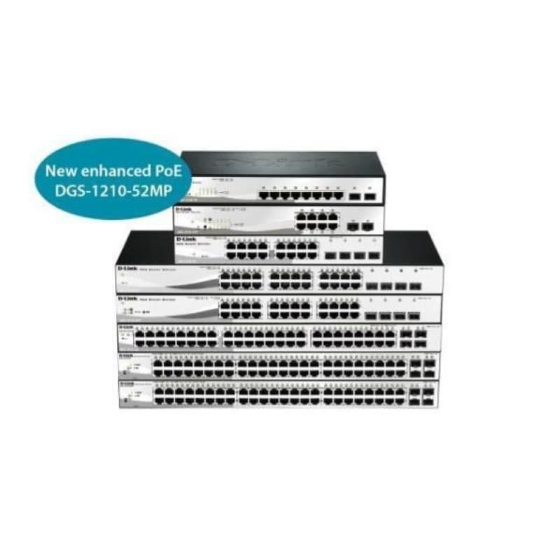 Switch 10 porte di cui 8 porte gigabit PoE + 2 porte SFP Smart+ - D-Link DGS-1210-10P