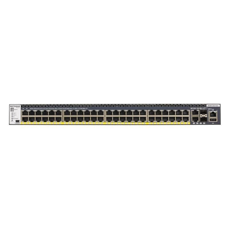Switch gestito L3 48 porte 10/100/1000 RJ45 PoE (802.3af/802.3at) + 2 porte 10Gbit RJ45 + 2 SFP/SFP+ - Netgear M4300-52G-PoE