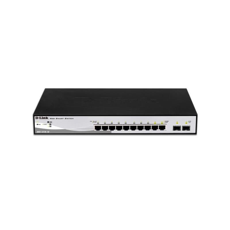 Switch 10 porte LAN RJ-45 10/100/1000 con 2 porte uplink SFP nero - D-Link DGS-1210-10