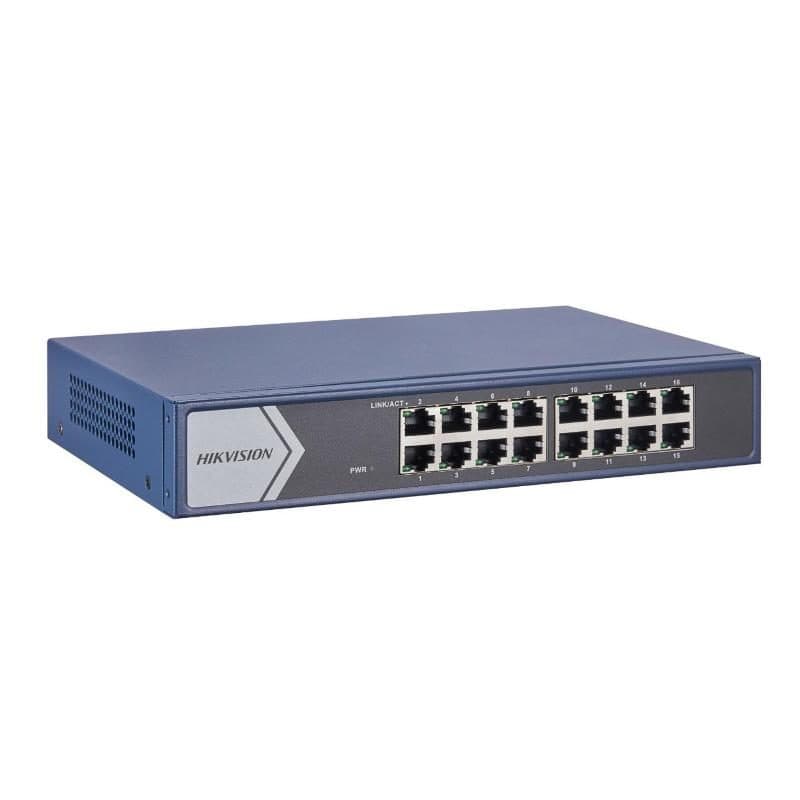 Switch di rete gestito L2 Gigabit Ethernet 16 x RJ-45 full duplex blu - Hikvision DS-3E1516-EI