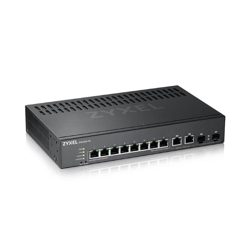 Switch di rete gestito L2 8 x 10/100/1000 + 2 x combo gigabit SFP montabile su rack nero - Zyxel GS2220-10-EU0101F