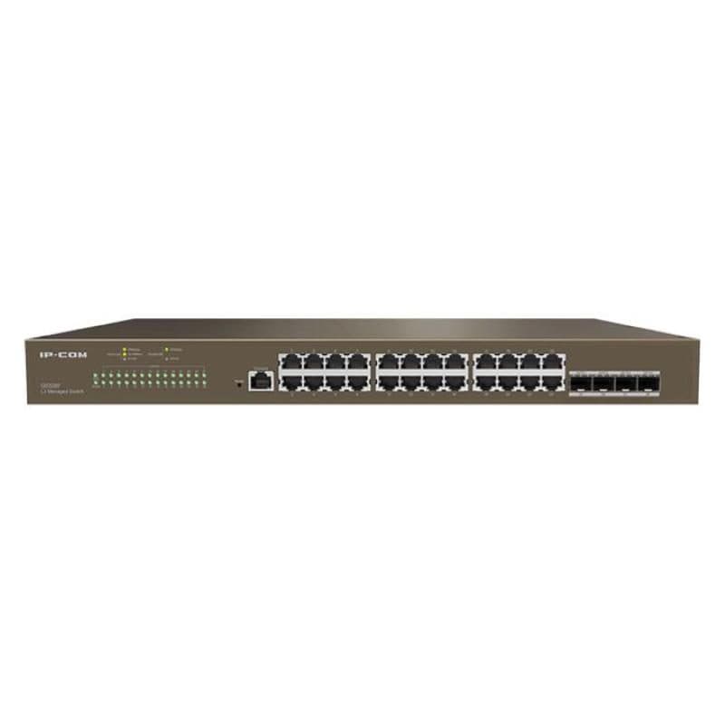 Switch 24 porte gigabit + 4 porte SFP, 1 porta console, L3 cloud managed - IP-COM G5328F