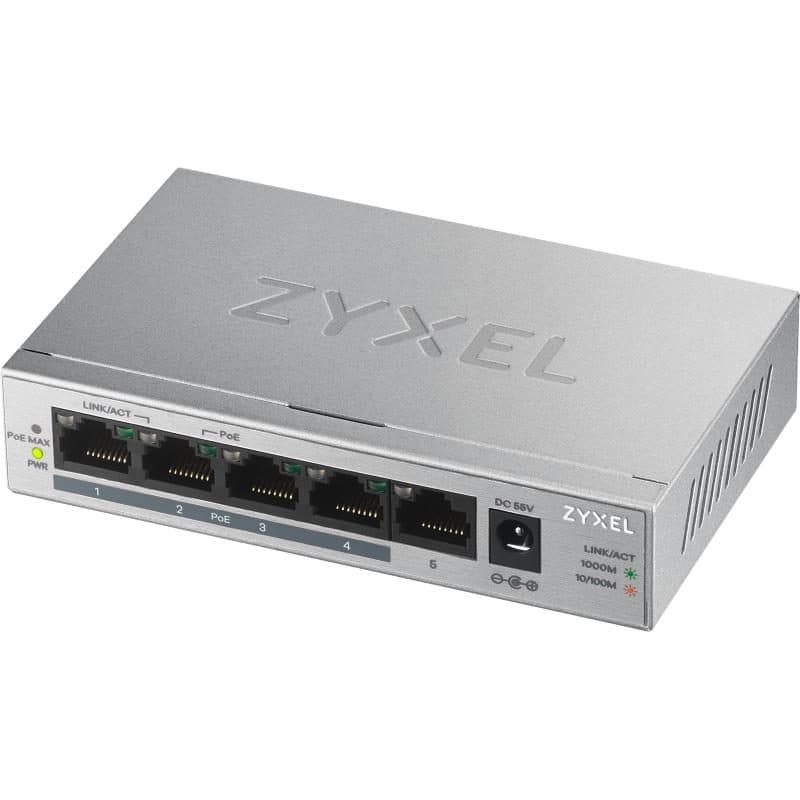 Switch non gestito Gigabit Ethernet 10/100/1000 con PoE argento - Zyxel GS1005HP