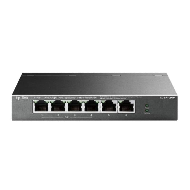 Switch di rete 6 porte RJ-45 10/100 Mbps con 4 porte PoE nero - TP-Link TL-SF1006P