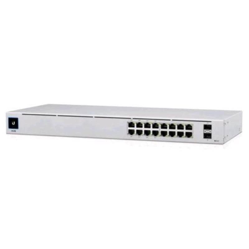 Switch gestito L2 16 porte LAN gigabit 10/100/1000 di cui 8 PoE 42 W + 2 SFP rack - Ubiquiti USW-16-PoE-EU