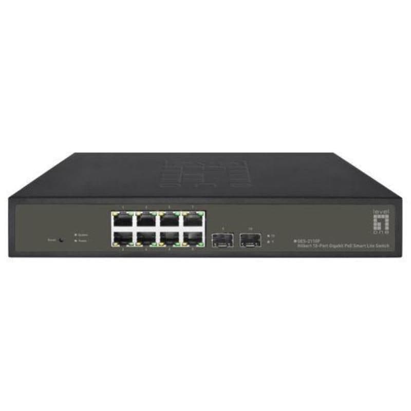 Switch di rete gestito L2 Gigabit Ethernet 10/100/1000 con PoE nero - LevelOne GES-2110P