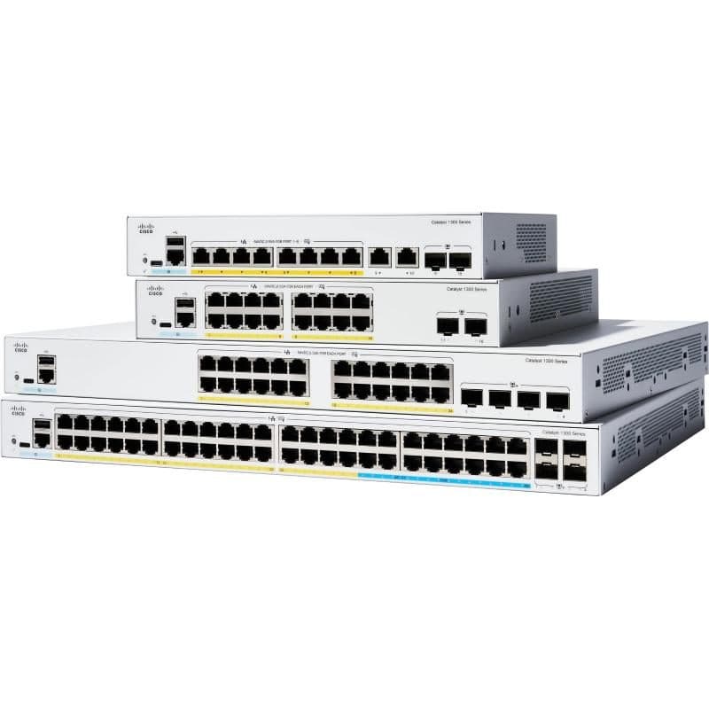 Switch gestito L3 8 x 10/100/1000 (PoE+) + 2 x combo gigabit SFP/RJ-45 PoE+ 120 W rack - Cisco Catalyst 1300-8FP-2G