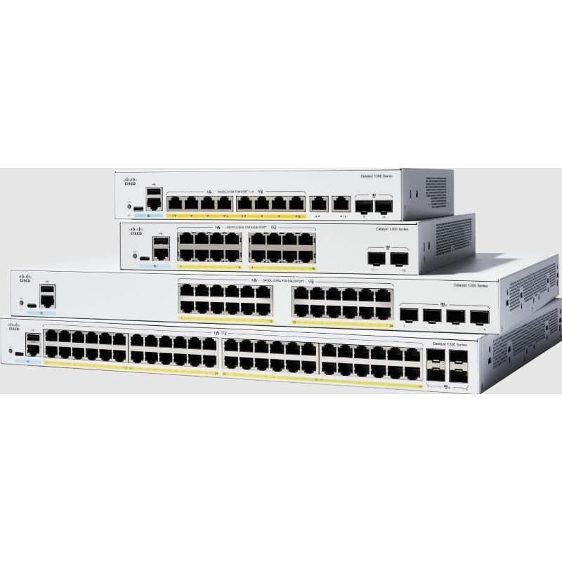 Switch gestito L3 16 x 10/100/1000 (PoE+) + 2 x Gigabit Ethernet SFP PoE+ 120 W rack - Cisco Catalyst C1200-16P-2G