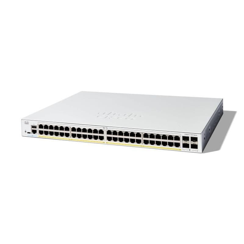 Switch gestito L3 48 x 10/100/1000 (PoE+) + 4 x Gigabit SFP PoE+ 740 W rack bianco - Cisco Catalyst 1300-48FP-4G
