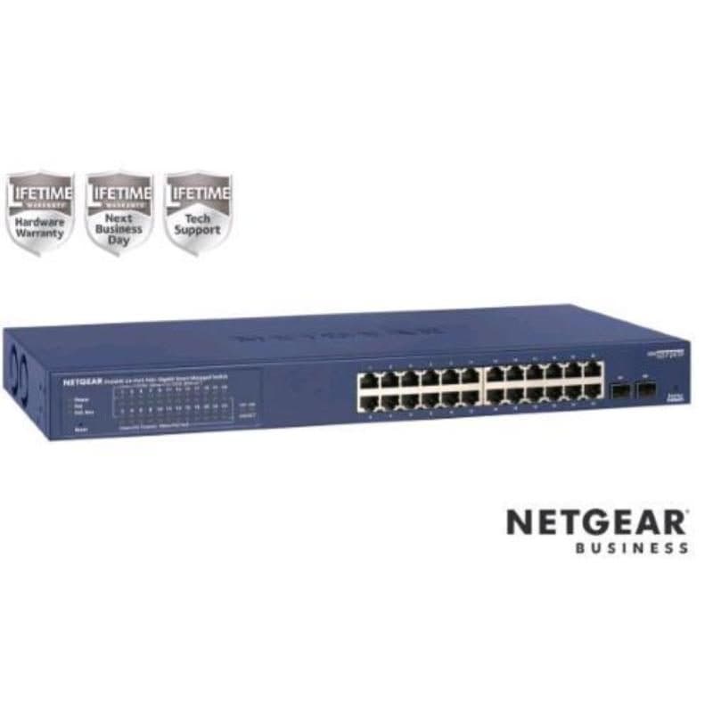 Smart switch gestito 24 porte PoE gigabit Ethernet 24 x PoE+ 190W 2 x 1G SFP rack - Netgear ProSAFE GS724TP-300EUS