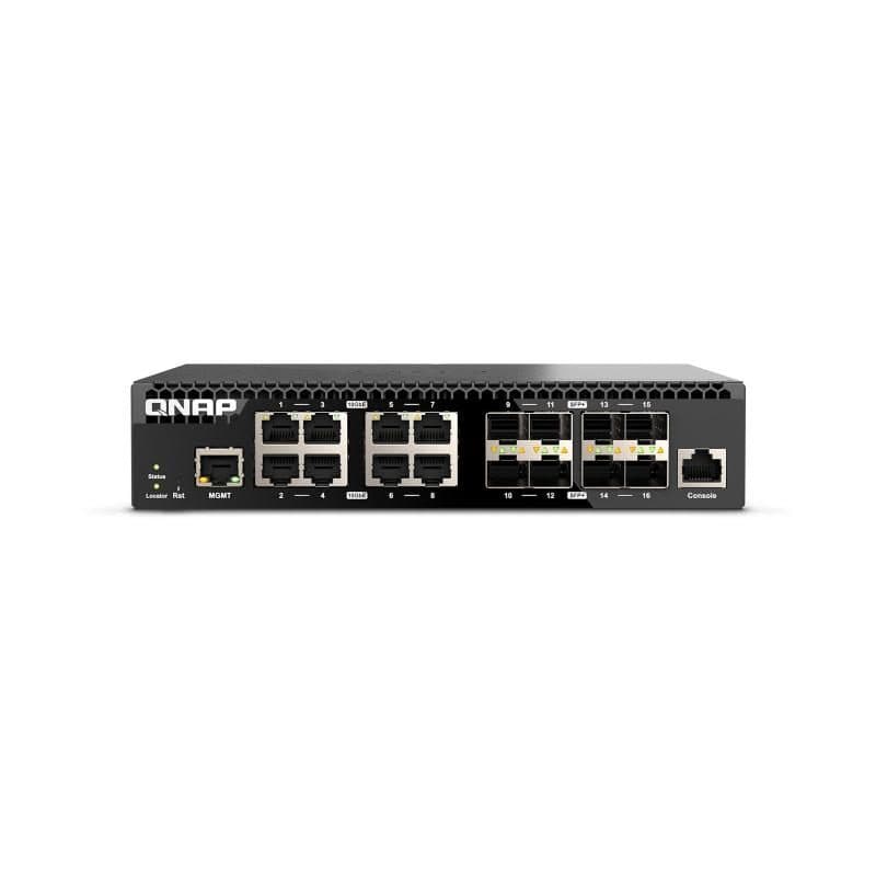 Switch gestito 8 x 100/1000/2.5G/5G/10GBASE-T + 8 x 10Gb Ethernet SFP montabile su rack - QNAP QSW-M3216R-8S8T