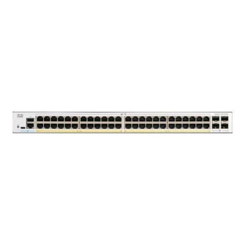 Switch gestito L3 48 x 10/100/1000 (PoE+) + 4 x Gigabit SFP, PoE+ 375 W, montabile su rack, bianco - Cisco Catalyst 1200-48P-4G