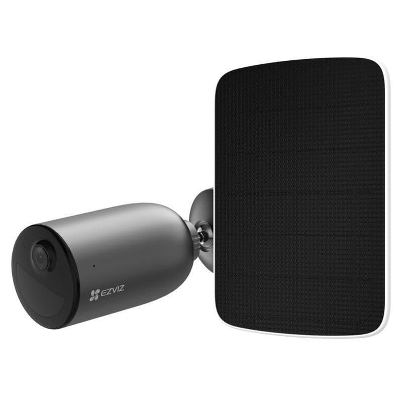 Kit telecamera di sicurezza da esterno a batterie 2K IP65 Wi-Fi con pannello solare USB-C - EZVIZ EB3