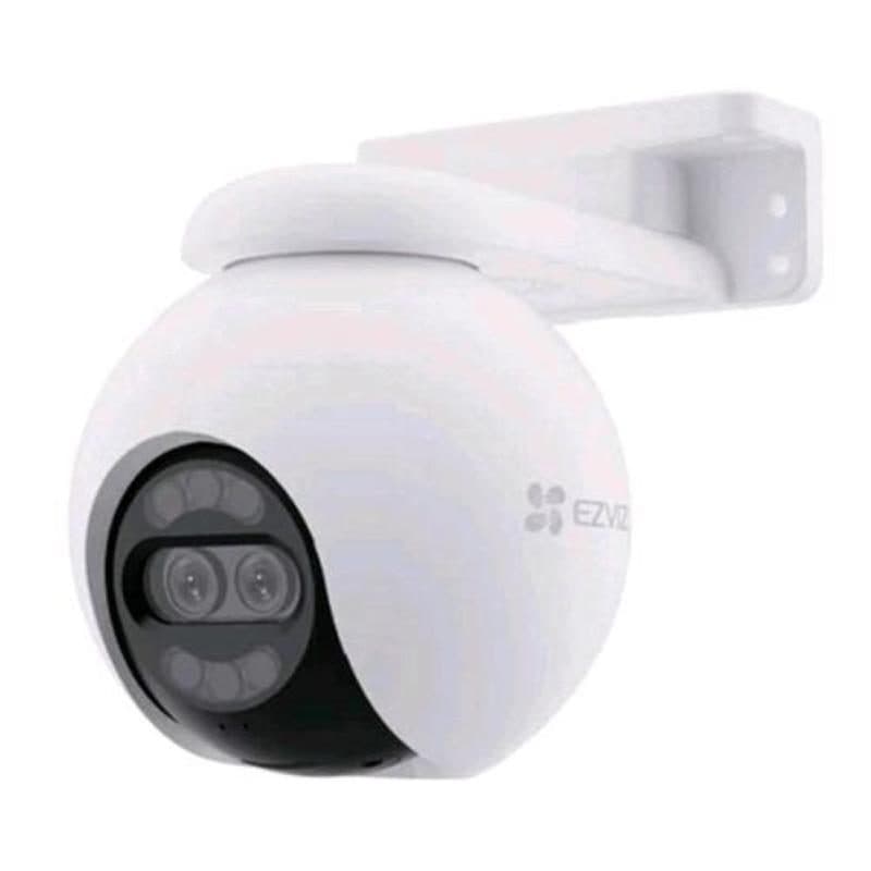 Telecamera di sicurezza dual 4K 3840 x 2160 pan & tilt motorizzata da esterno, Wi-Fi + Ethernet, IP65, bianca - EZVIZ H80X