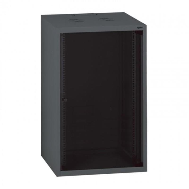 Armadio box da parete legrand 21u 1035x600x600 porta in vetro 2 montanti anteriori ral 7016 - ESF-457161