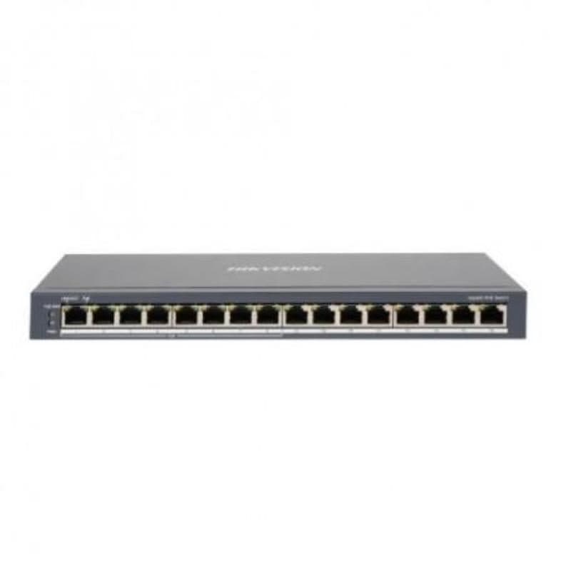 Switch 8 porte Gigabit PoE + 8 porte Gigabit RJ45, 802.3af/at, budget PoE 110 W, SOHO - Hikvision DS-3E0516P-O