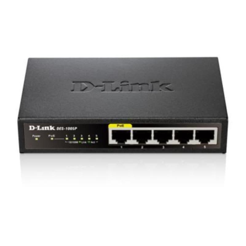 Switch 5 porte LAN RJ-45 10/100 Mbps - D-Link DES-1005P
