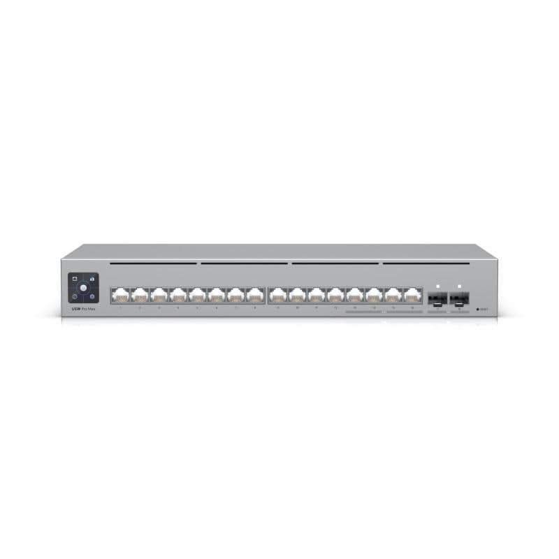 Switch 16 porte LAN Gigabit L3 con 4 porte RJ45 2.5GbE, 12 porte GbE RJ45, 2 porte SFP+ 10G, rack - Ubiquiti USW-Pro-Max-16