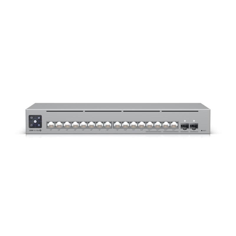 Switch 16 porte Gigabit L3 con 4 porte 2.5GbE PoE++, 12 porte GbE PoE+, 2 SFP+ 10G, rack, 180 W - Ubiquiti USW-Pro-Max-16-PoE