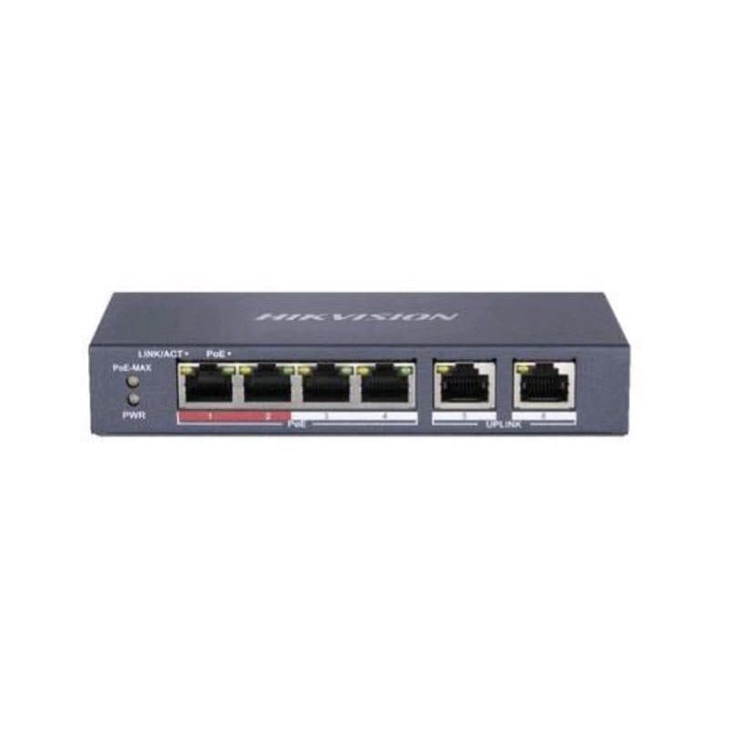 Switch L2 unmanaged 8 porte Gigabit PoE, 1 uplink Gigabit RJ45, 1 uplink Gigabit SFP, 802.3af/at - Hikvision DS-3E0510P-E/M