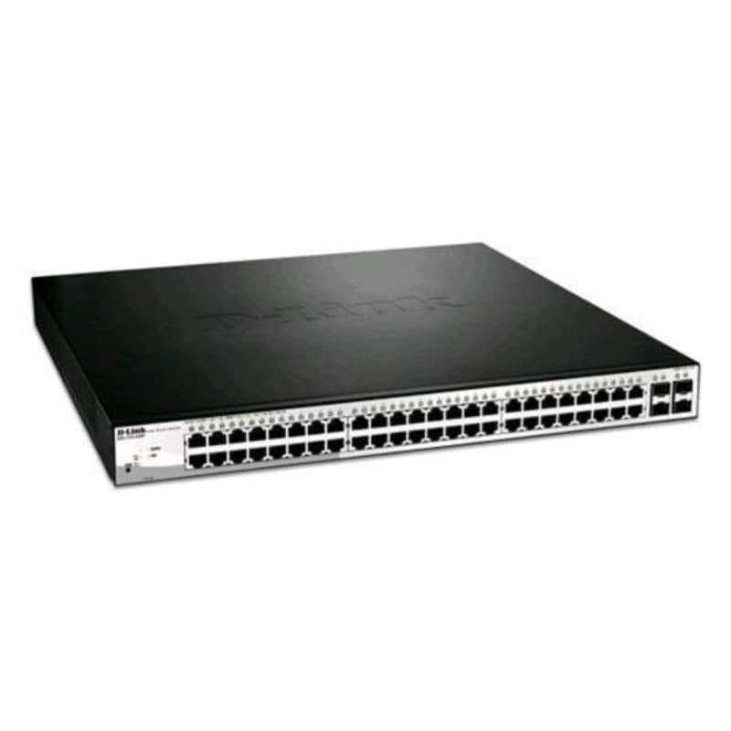 Switch gestito 8 x 10/100/1000 (PoE+) + 40 x 10/100/1000 (PoE) + 4 x SFP PoE+ (370 W) montabile su rack - D-Link DGS-1210-52MP