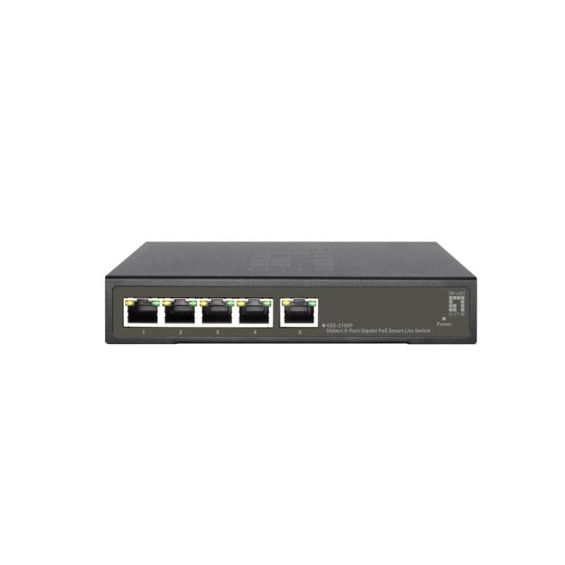 Switch di rete gestito L2 Gigabit Ethernet (10/100/1000) con supporto Power over Ethernet (PoE) nero - LevelOne GES-2105P