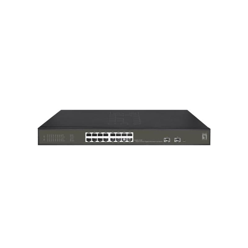 Switch di rete gestito L2 Gigabit Ethernet (10/100/1000) con supporto Power over Ethernet (PoE) nero - LevelOne GES-2118P
