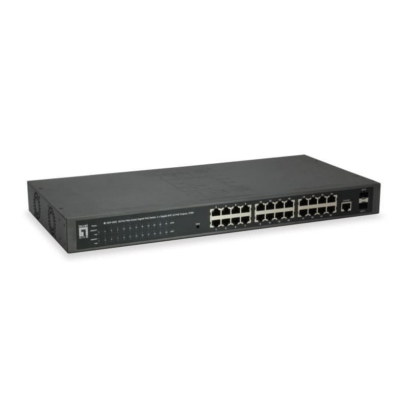 Switch di rete gestito L2 Gigabit Ethernet (10/100/1000) con supporto Power over Ethernet (PoE) grigio - LevelOne GEP-2652