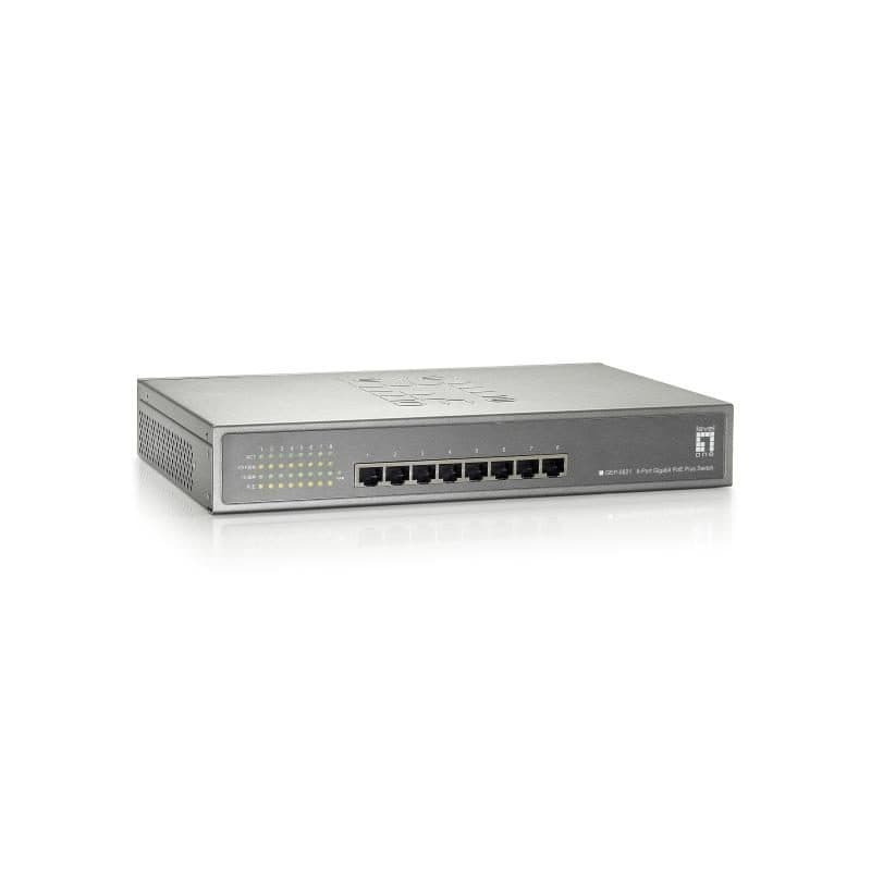 Switch di rete Gigabit Ethernet (10/100/1000) con supporto Power over Ethernet (PoE) grigio - LevelOne GEP-0821