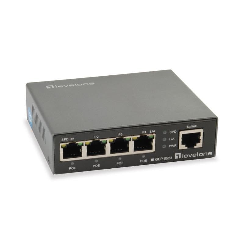 Switch di rete Gigabit Ethernet (10/100/1000) con PoE nero - LevelOne GEP-0523