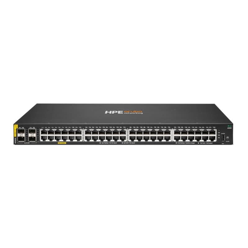 Switch Aruba CX 6000 48 x 10/100/1000G Class4 (PoE 370 W) + 4 x 1Gb SFP - HPE R8N85A R8N85B