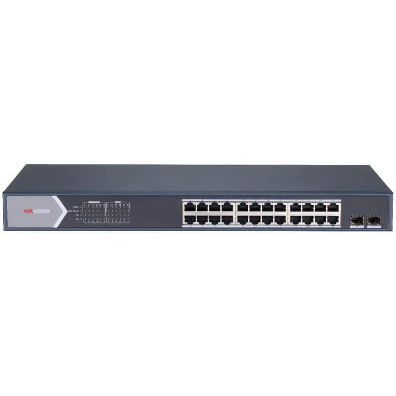 Switch 24 porte Gigabit PoE + 2 porte Gigabit SFP uplink - Hikvision DS-3E0526P-E/M