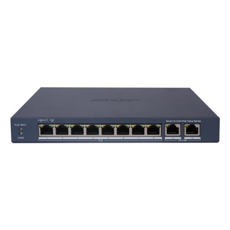 Switch smart managed PoE 10/100 con 8 porte PoE - Hikvision